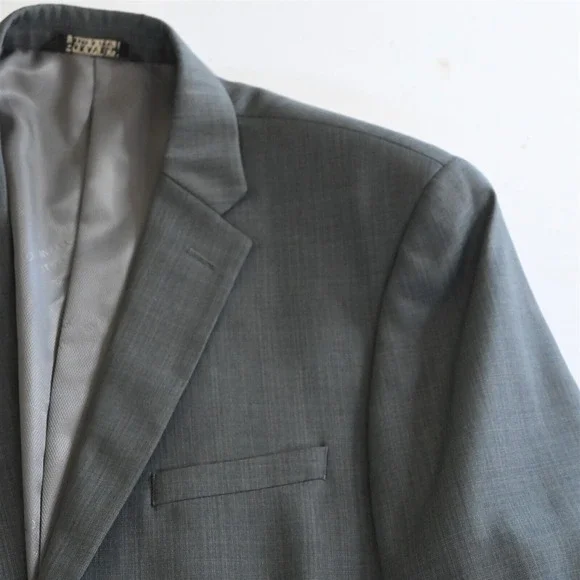 Caravelli 44L 36x34 Gray Sharkskin Super 150s Mens Jacket‎ Pants Suit